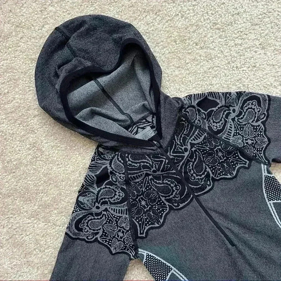 Athleta Twist Half Zip Hoodie Black/Gray Running Jacket Style# 930289 Size Small - Picture 6 of 15